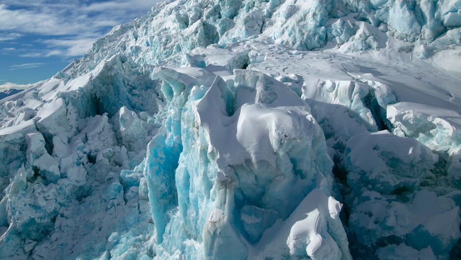 The Mt Aspiring glaciers have some of the most pristine ice you will ever see.