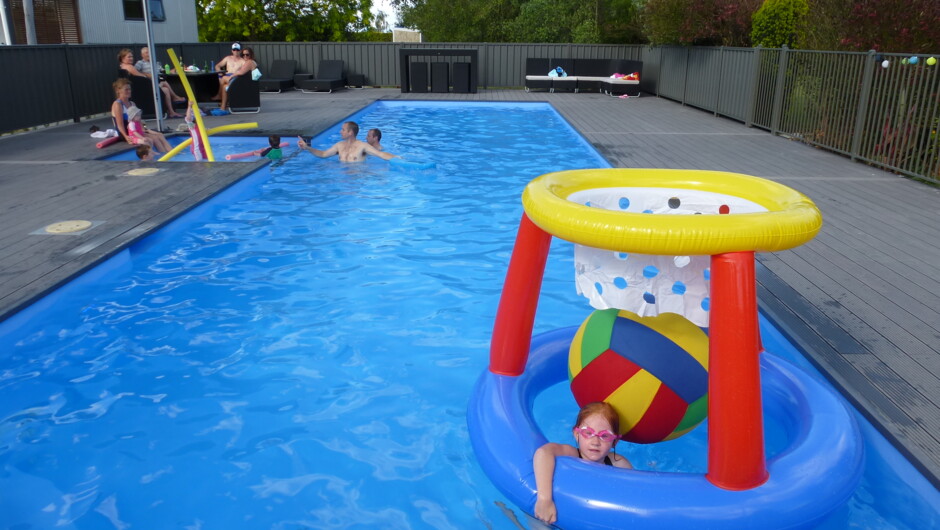 The new 15 metre pool is heated to 28 degrees.