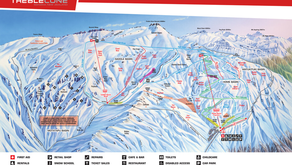 Treble Cone Trail Map