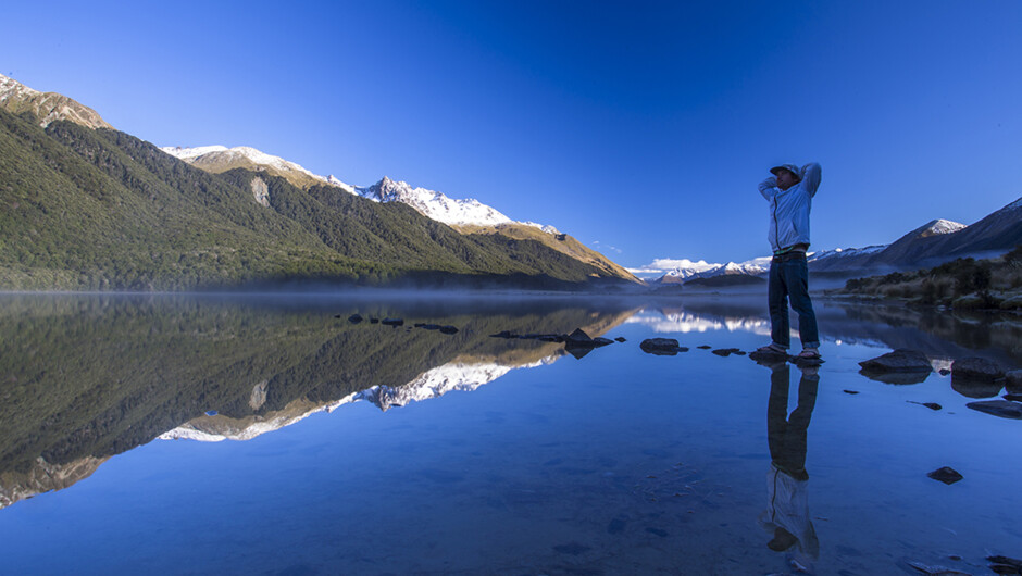 Lake front campsite South Island New Zealand