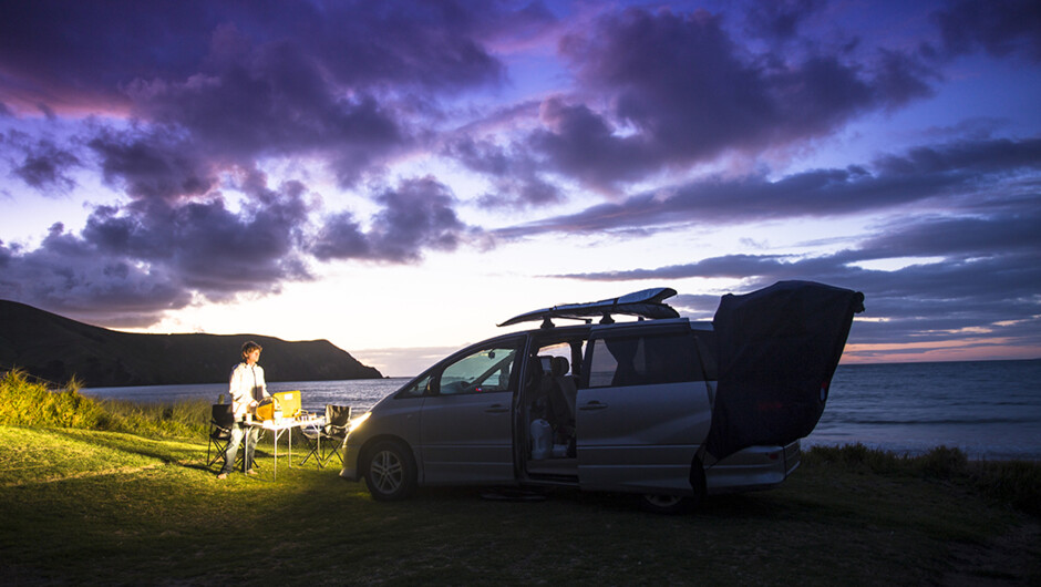 Beach front campsite -North Island