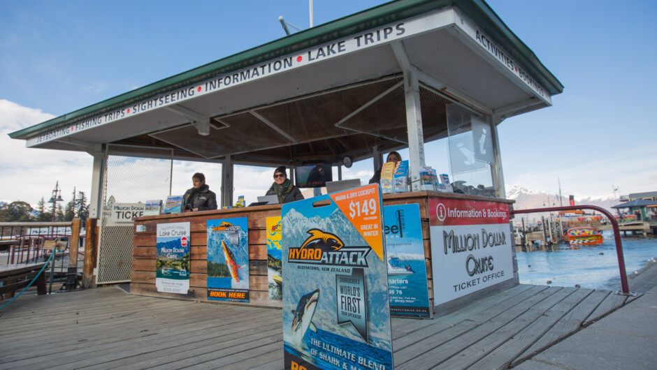 Our kiosk on the lakefront in Central Queenstown.