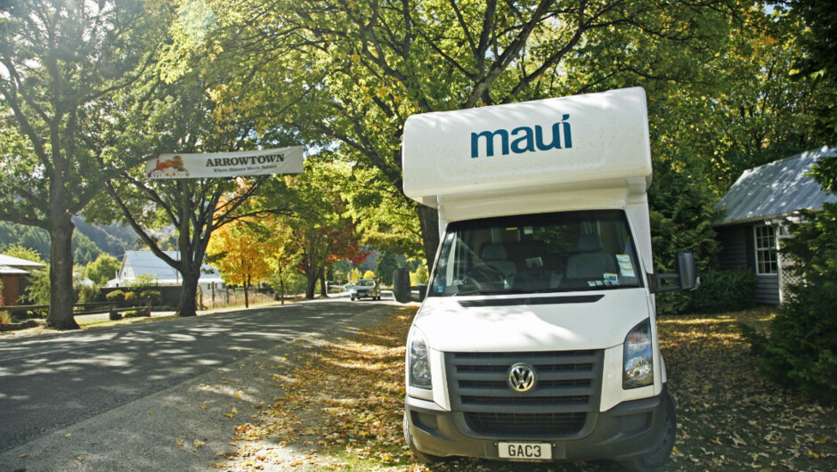 Maui Beach parked up in Arrowtown, South Island.