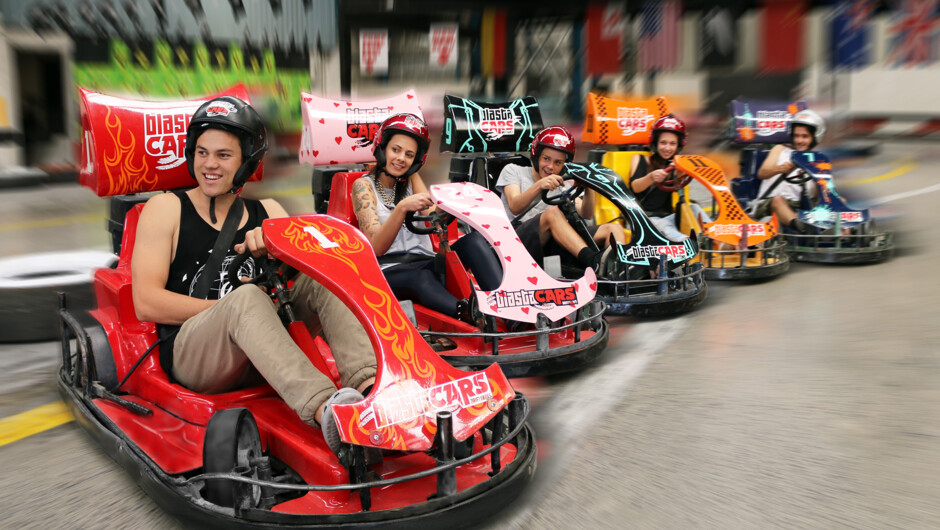 Synchronised drifting at Blastacars Drift Karts!