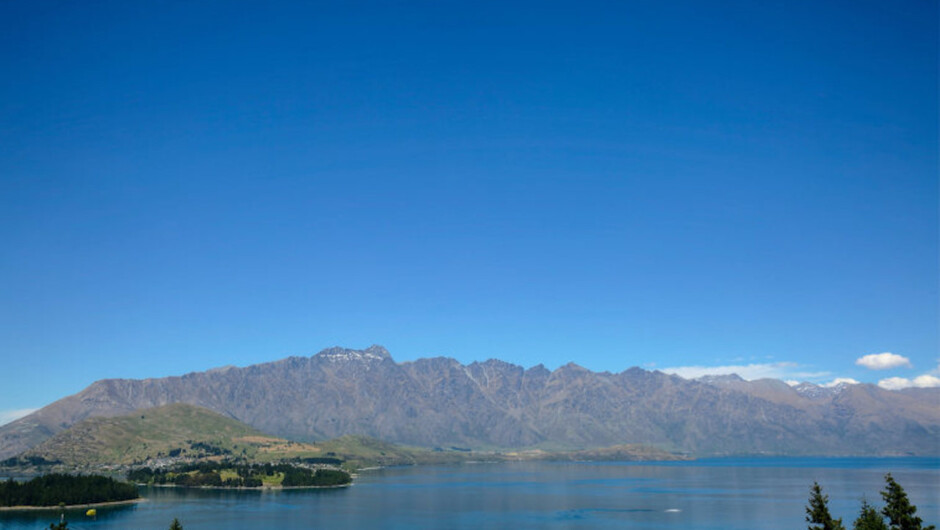 Panoramic mountain and lake views