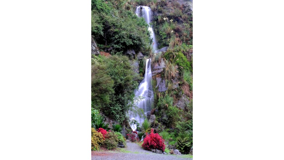 Waterfall by the lake