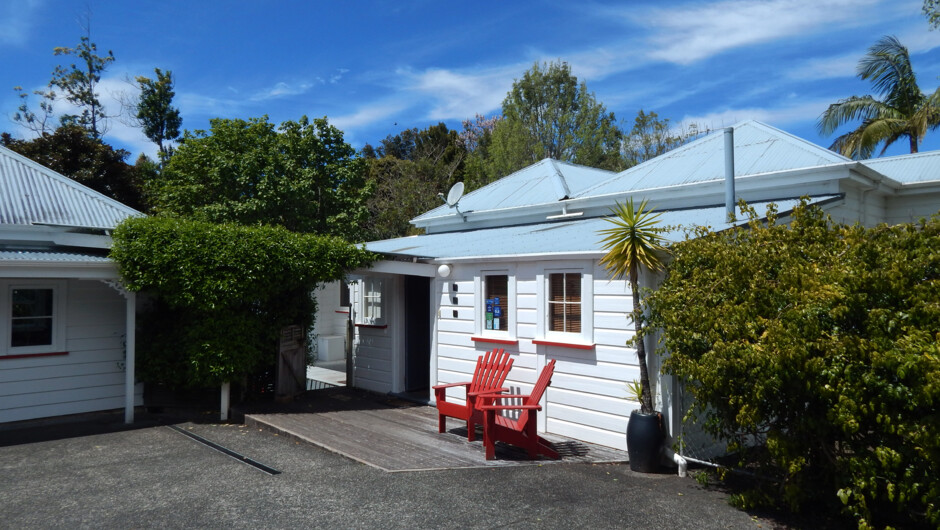 Sunny entrance to the Villa at Lupton Lodge