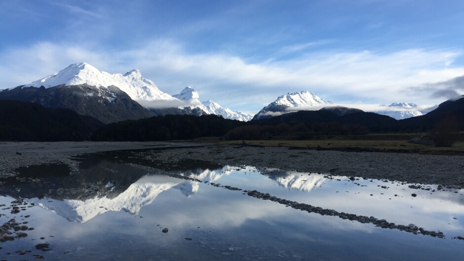 Winter reflections, Dart River