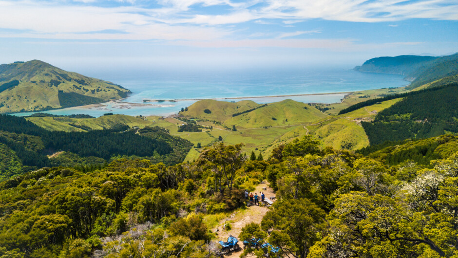 Overlooking Delaware and Cable Bays on the quad bike tour