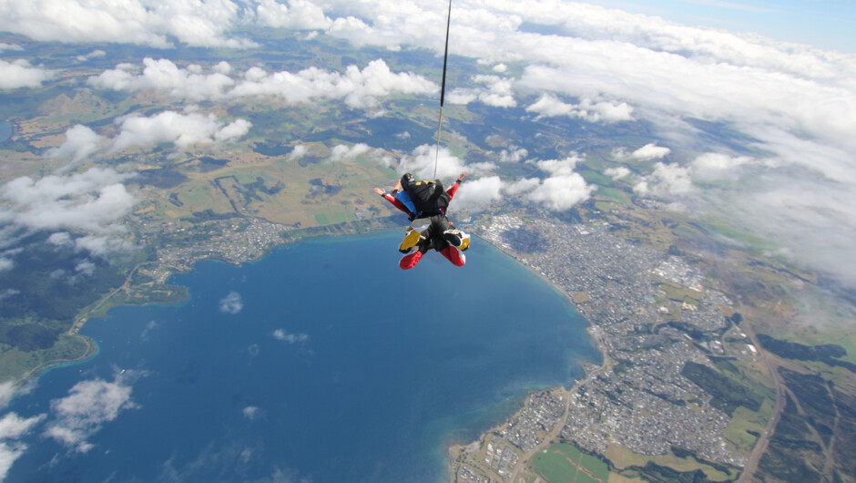 Beautiful sunny day over Lake Taupo.